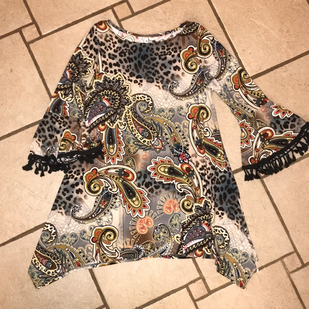 Leopard and Paisley Boutique Top